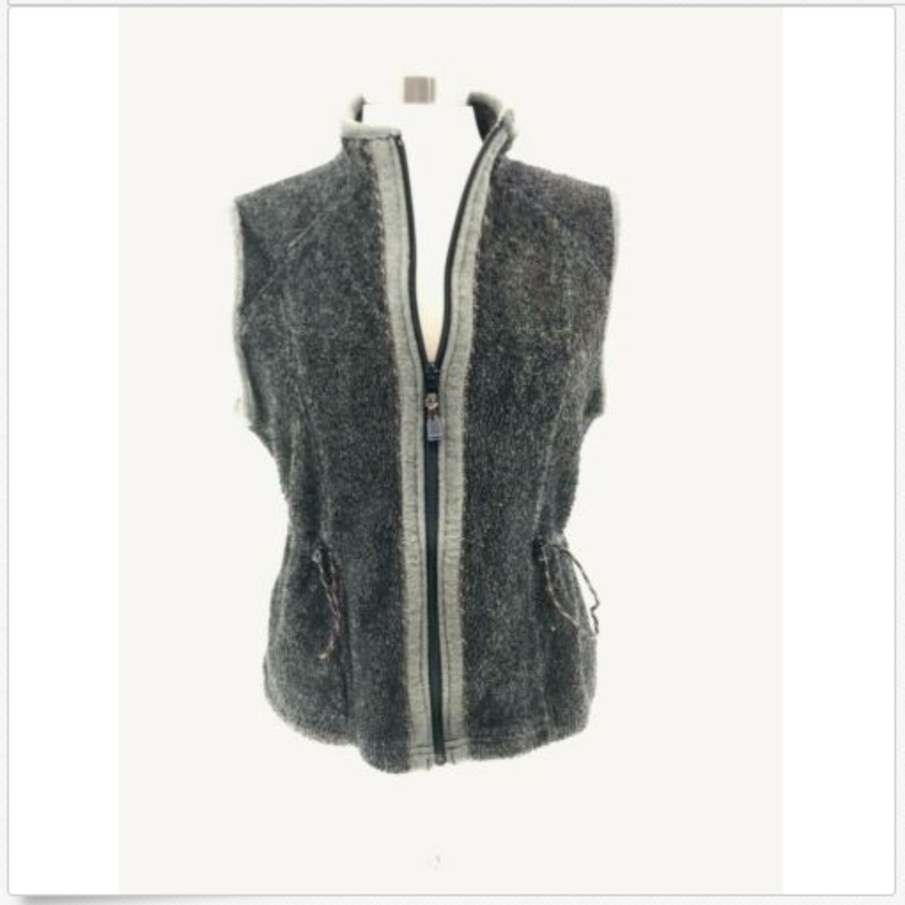 Woolrich Womens Onyx Heather Large Vest Sweater